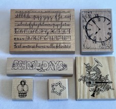 Rubber Stamp Lot School Music Alphabet Clock Star Instrument Cello Girl￼ - £7.54 GBP