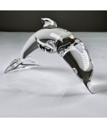Vintage Crystal Clear Glass Dolphin DCB 1988 5.5in Fine Décor Animal Ocean - $49.93 CAD