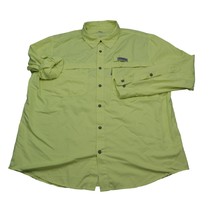 Field Stream Shirt Mens XL Green Yellow Vented Short Sleeve Pocket Button Up - $19.68