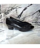 NIB Cloudwalkers Black Opel Block Dressy 1.5&quot; Heels 9.5W with black Sued... - $19.79