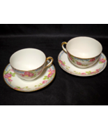 Vintage JEAN POUYAT Cup &amp; Saucer Set LIMOGES FRANCE POY280 Series - Pair... - $25.39
