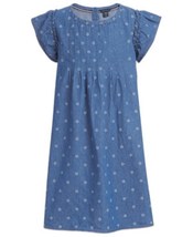 Tommy Hilfiger Little Girls Cotton Star-Print Denim Dress, Size 6X - £22.82 GBP