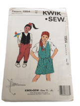 Kwik Sew Sewing Pattern 1954 Girls Vest Pants Shorts Outfit Sz 8-14 Uncut 1980s - $8.99
