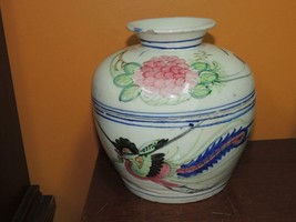 Chinese 8&quot; Painted Covered Pot Dish Phoenix Antique Ming Qing 19th earlier - $1,907.84 MXN