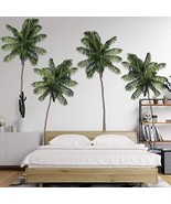 Tropical Plants Green Leaves Wall Decals Palm Tree Plant Wall Stickers R... - £24.55 GBP