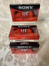 Sony HF High Fidelity 60 min Normal Bias Blank Audio Cassette Tapes Lot of 3 VTG - £7.43 GBP