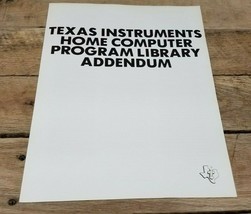 TEXAS Instruments Home Computer Brochure Vintage Computing Addendum - £6.93 GBP