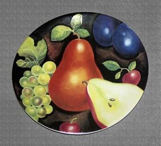 FURIO EDEN Still Life Fruit Grapes Pear Apples Plums Thick Oval Salad Pl... - $9.99