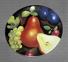 FURIO EDEN Still Life Fruit Grapes Pear Apples Plums Thick Oval Salad Pl... - £7.96 GBP