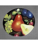 FURIO EDEN Still Life Fruit Grapes Pear Apples Plums Thick Oval Salad Pl... - $13.69 CAD