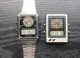 Rare Tissot TSX9 Formula 1 Digital &amp; Analogue LCD Quartz Watch Pair 1970’s - £417.66 GBP