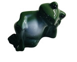 Green Ceramic Garden Frog Figurine Relaxing Laying On Side Collection Shelf - $12.75