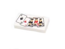 Minifigure Poker Playing Cards Full House 2X1 Construction Piece Custome - $4.16