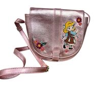 Disney Parks Animators Cinderella Crossbody Purse Metallic Pink Floral Bag - $12.84