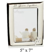 Widdop Bingham Amore Silverplated 50 Years Together Photo Frame w/Hearts (5x7) - £10.59 GBP