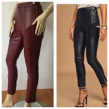 NEW FREE PEOPLE Kaelin Sexy Vegan Leather Jeans/Pants (Size 0) - MSRP $1... - £55.00 GBP