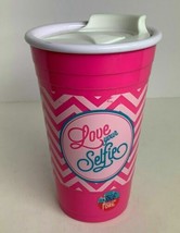 32OZ. REUSABLE BPA FREE PINK &quot;LOVE YOUR SELFIE&quot; PINK CUP NO STRAW - $10.09