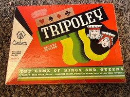 Vintage 1962 Cadaco TRIPOLEY De Luxe Edition No. 111 Game Vinyl Mat &amp; Box - $15.84