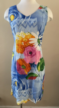 Jams World Vintage Sleeveless Dress Womens Floral Hawaiian Print W304 Si... - $31.45