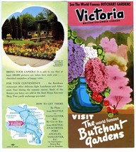 Butchart Gardens Die Cut Brochure Victoria British Columbia 1950&#39;s - $24.72