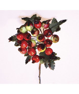 Christmas Floral Blueberry Pick Assorted Matte Red and Matte Burgundy - $292.39 MXN