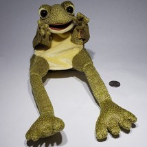 Folkmanis Smiling Frog Hand Puppet Plush Moving Mouth Legs - £18.00 GBP