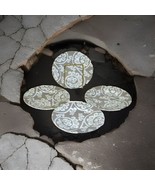 Set of 4 Rosanna Paris Gray Graphite Wallpaper Dessert Salad Plates 8”NEW - $25.25