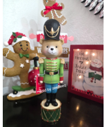 Christmas Martha Stewart Bear Green Nutcracker Soldier Figurine 12.75&quot; NEW - $668.96 MXN