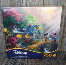 THOMAS KINKADE Disney Jigsaw Puzzle Mickey & Minnie Sweetheart Bridge 750 Pieces - $9.85