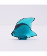 Lalique France Signed Glass Art Light Turquoise Fish  2&quot; - $119.99