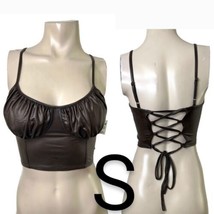 Brown Faux Leather Cami Crop Top~Size S - $32.73