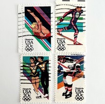1984 Olympics Stamps Lot Of 4 Mixed Sports Used USA 20c Vintage Athletic... - $27.33 CAD