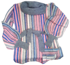 Suéter Mujer Cuello de Cisne Vintage Líneas Verticales Medida 2 Años 70 Nuevo - £47.41 GBP