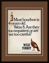1987 Wild Turkey Whiskey Framed 11x14 ORIGINAL Vintage Advertisement - £27.77 GBP