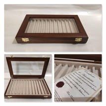 Pencil Case for Pens IN Wood And Velvet Expositor Collectibles Style - £62.28 GBP