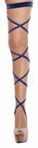 Blue Velvet Leg Wraps Straps Attached Garter Thigh High Costume Festival 3232 - £19.83 GBP