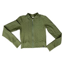 Booty by Brabants Olive Green Croco Cropped Zip Up Active Track Jacket s... - $36.41