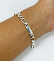 Figaro Chain Bracelet 925 Sterling Silver, Handmade Bracelet For Unisex Gifts - £91.74 GBP+