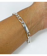 Figaro Chain Bracelet 925 Sterling Silver, Handmade Bracelet For Unisex ... - £92.94 GBP+