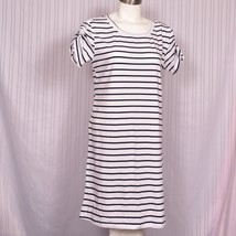 Just Be Striped Dress Tufted Sleeves Size Small - $12.49