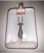 Handcrafted Glass Dancer Reindeer Christmas Ornament With Faux Snow &amp; Re... - $13.57 CAD