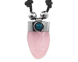 Tumbled Healing Gemstone Crystal Pendant Silver Metal Blue Bead Adjustab... - £14.02 GBP