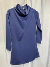 Womens Blue Cowl Neck Ribbed Long Sleeve Dress SKU 7641 Size L - $14.95