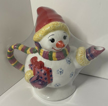 Christopher Radko Traditions Snowman Teapot Holiday Celebrations Snowfla... - $13.98