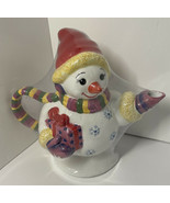 Christopher Radko Traditions Snowman Teapot Holiday Celebrations Snowfla... - £11.11 GBP