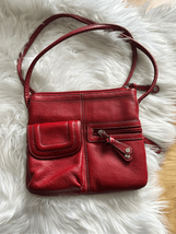 Tignanello Red Crossbody purse real leather 8x9 - $44.55