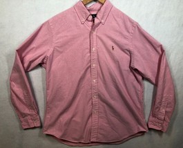 Ralph Lauren Button Down Shirt Pink Preppy Long Sleeve Pony Logo Men&#39;s L... - $34.36 CAD