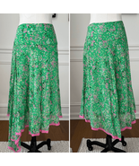 Vintage Y2K BCBG MaxAzria 100% Silk Handkerchief Hem Low Rise Midi Skirt... - $54.00
