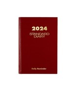 2024 AT-A-GLANCE 5.5&quot; x 8.25&quot; Daily Diary Hardsided Cover Red/Gold (SD38... - £47.40 GBP