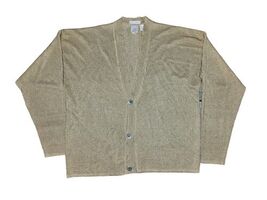 Bill Robin Son Vintage Metallic Gold Imported Italian Yarn Cardigan Swea... - $15.68